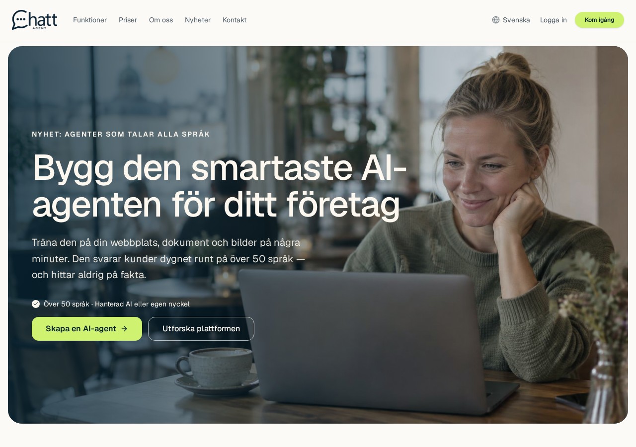 Skärmbild av chattagent.se